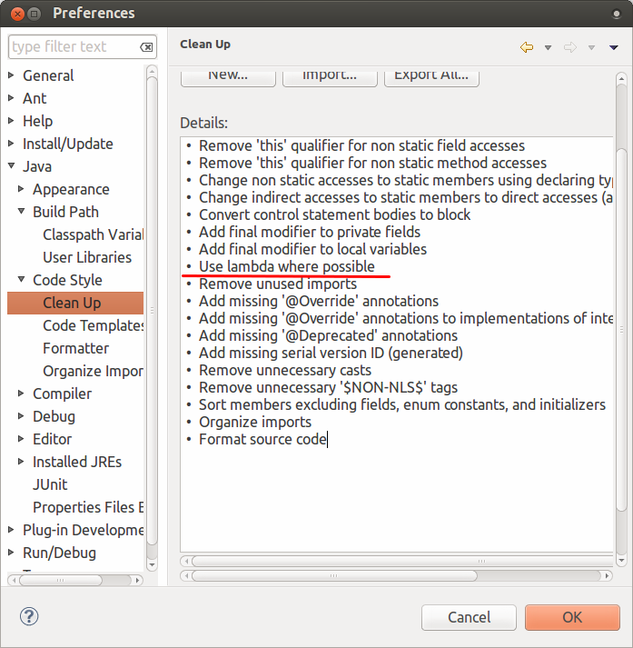 Clean up Dialog